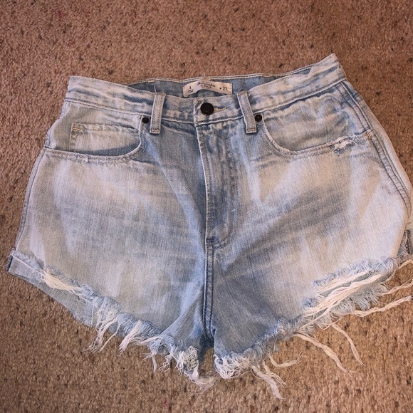 Abercrombie and Fitch high waisted jean shorts - Picture 1 of 3